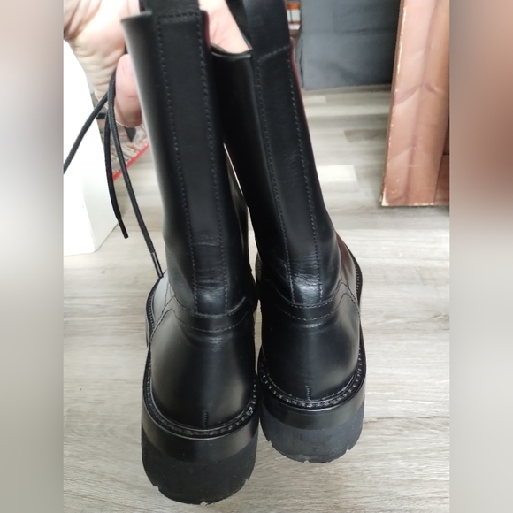 Alaia Embellished Leather Combat Boots 9 - Picture 11 of 13